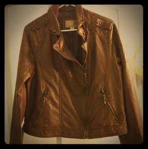 Brown leather jacket